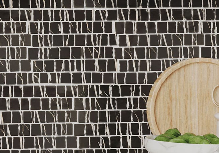 Illusion Ruse Black 11.75x11.75 Matte Glass Tile Euro Glass