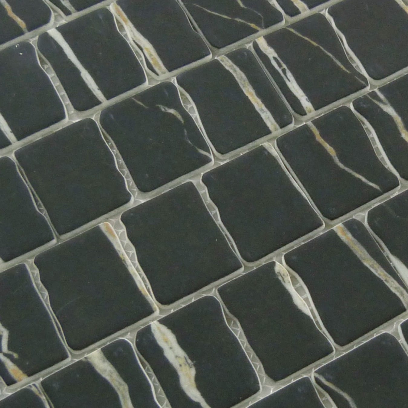 Illusion Ruse Black Matte Glass Tile Euro Glass