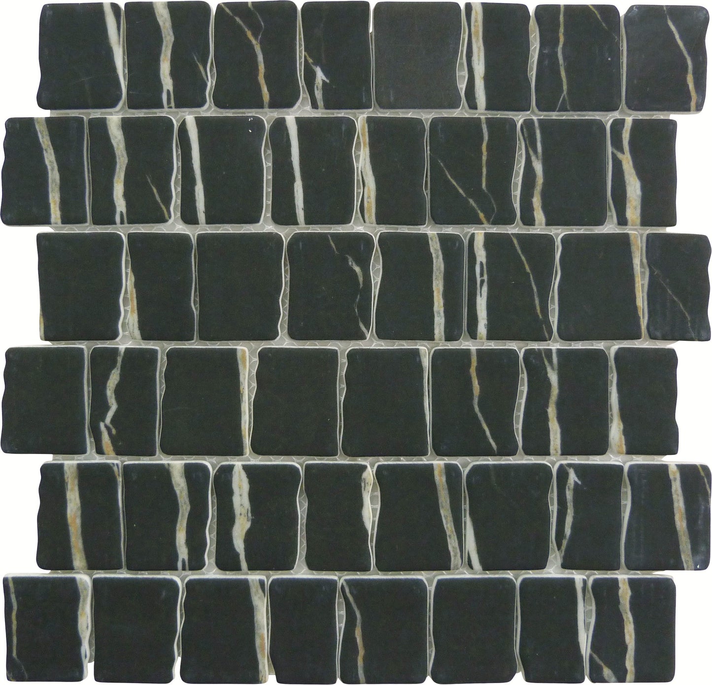 Illusion Ruse Black Matte Glass Tile Euro Glass