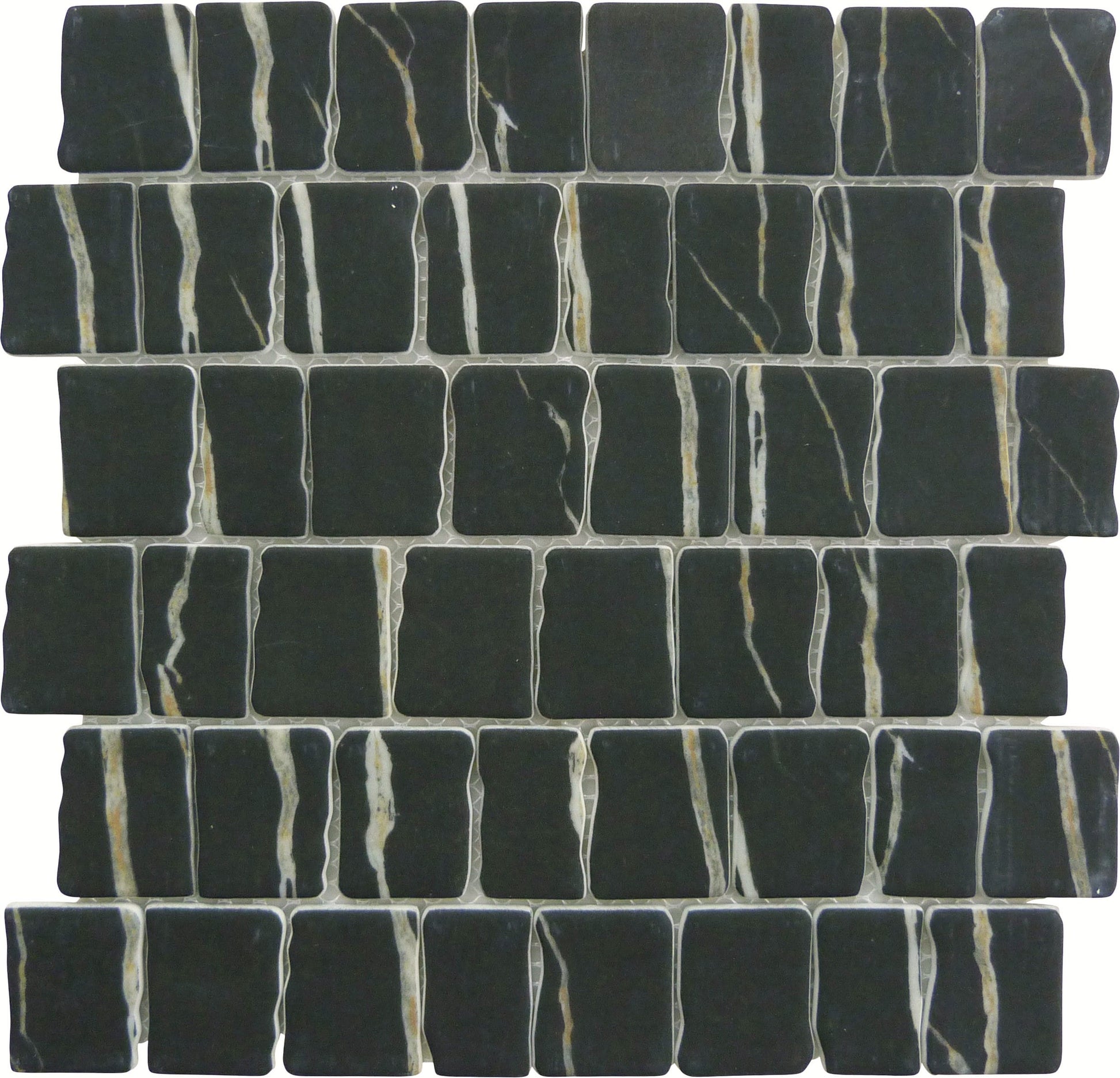 Illusion Ruse Black Matte Glass Tile Euro Glass