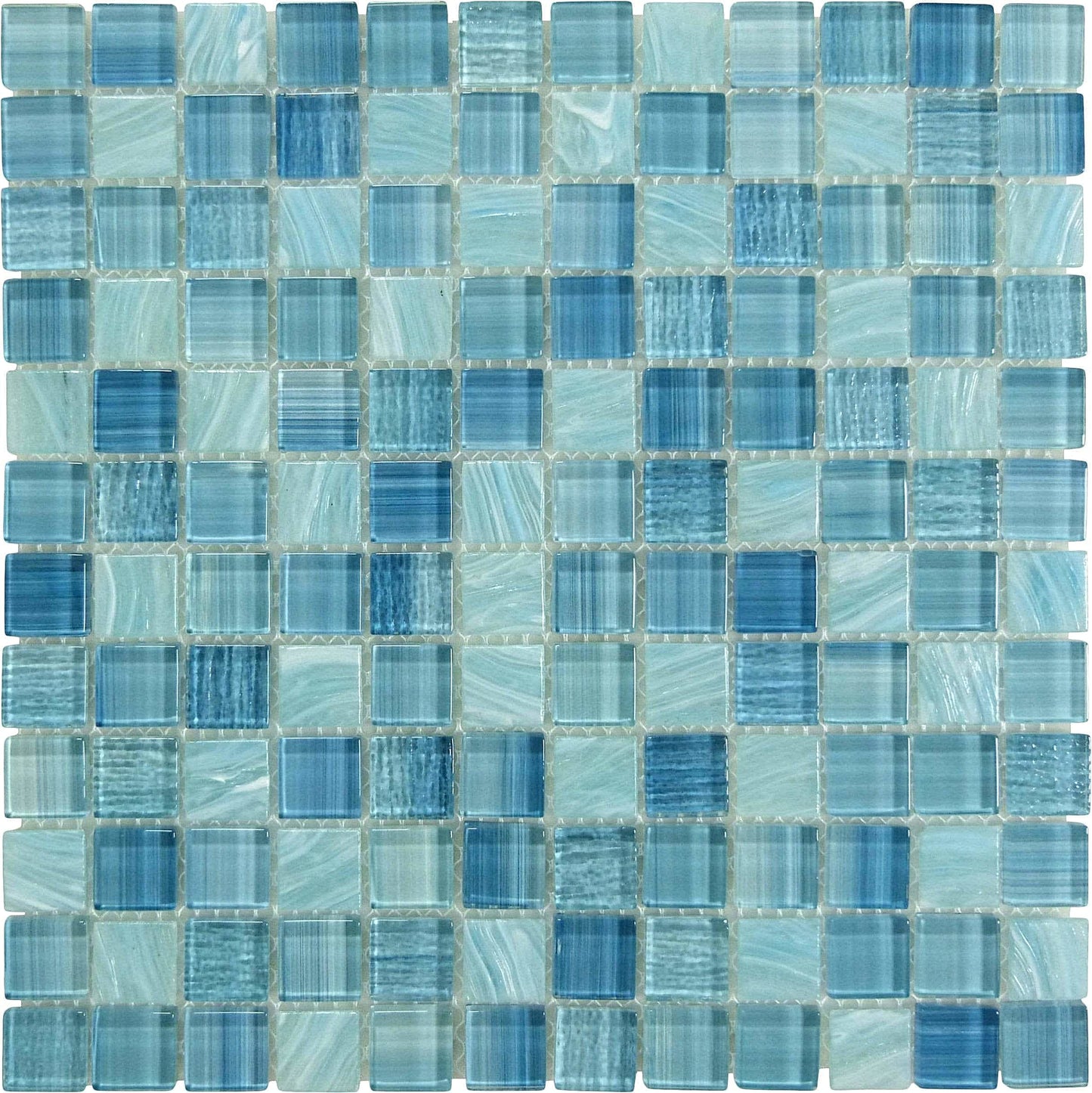Inkline Waterman Well Aqua 1x1 Glossy Glass Tile Euro Glass