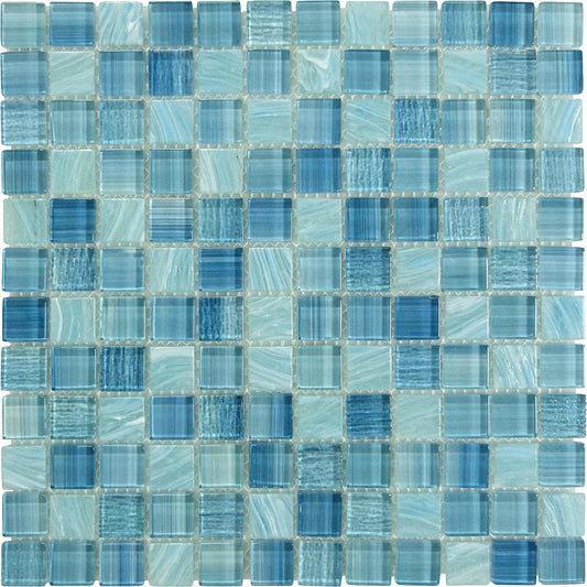 Inkline Waterman Well Aqua 1x1 Glossy Glass Tile Euro Glass