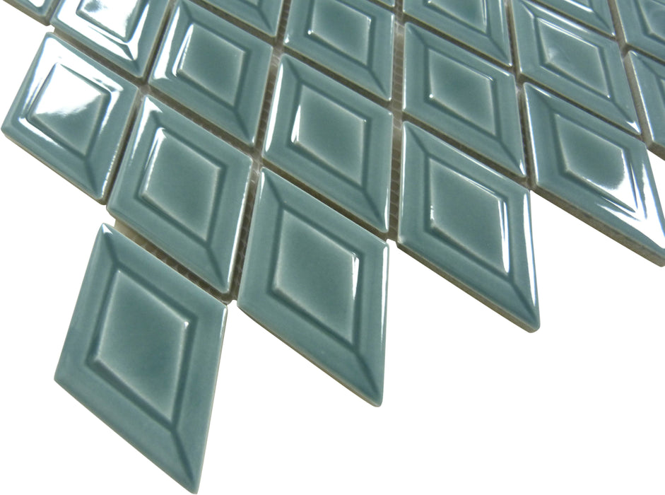 Kelpa Green Diamond 2x3 Glossy Porcelain Tile Euro Glass
