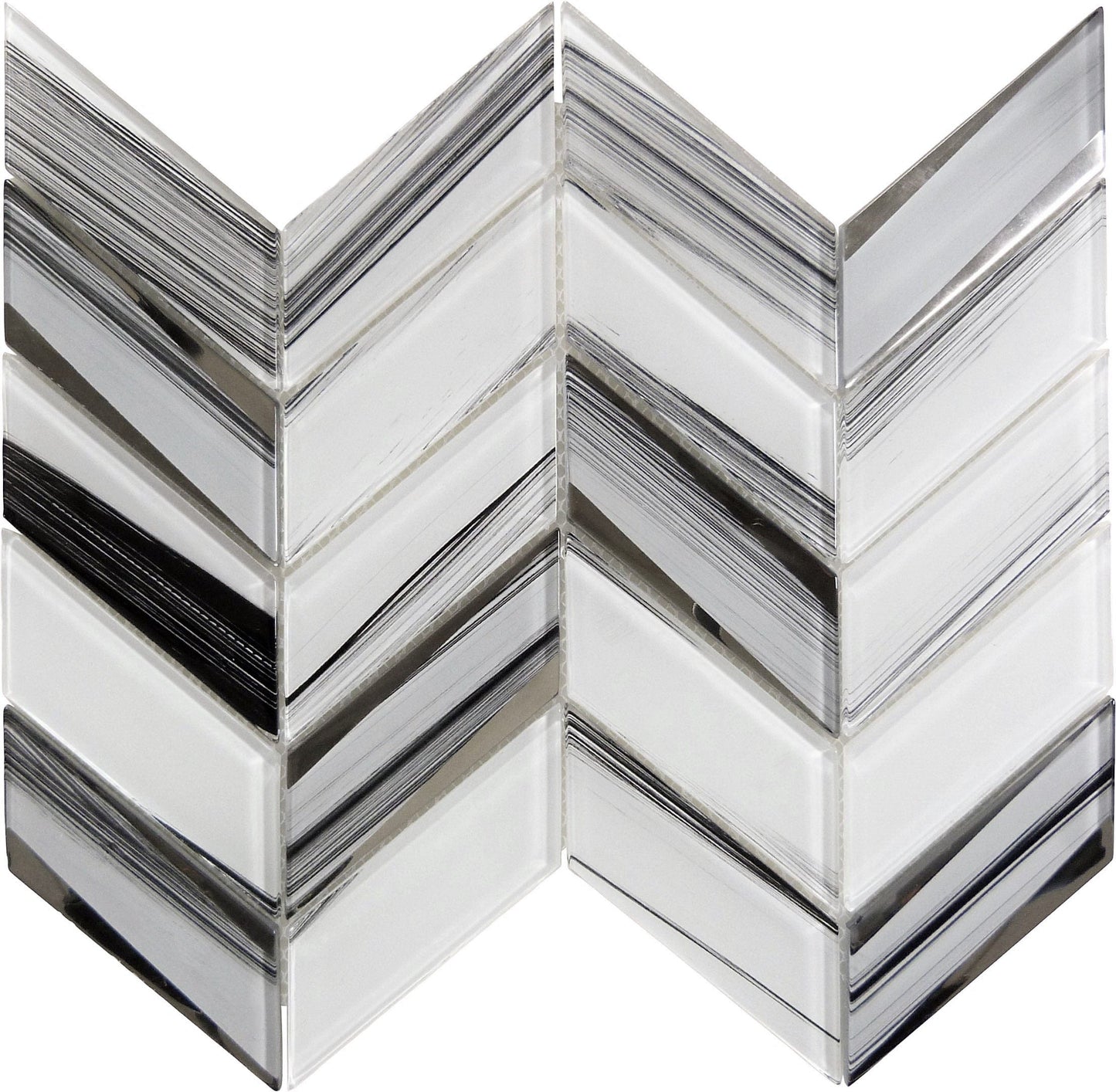 Kohala Kan Suite Black Chevron Glass Tile Euro Glass