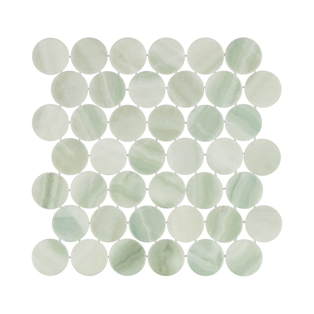 Kotilo Jingle 2-Inch Round Recycled Glass Mosaic Tile Euro Glass
