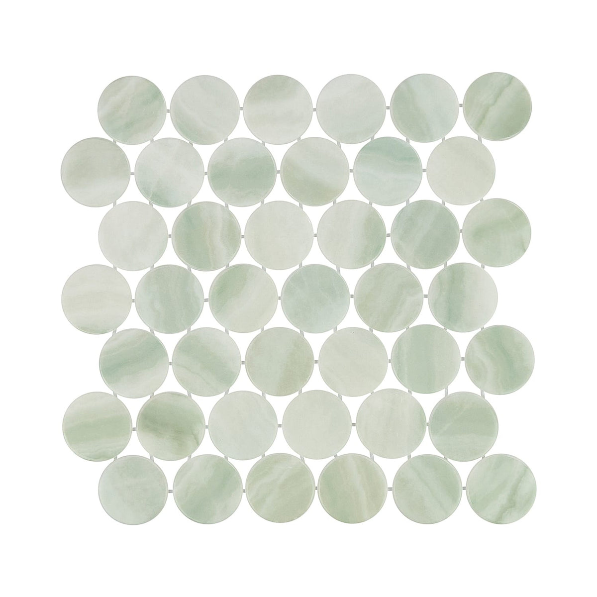 Kotilo Jingle 2-Inch Round Recycled Glass Mosaic Tile Euro Glass