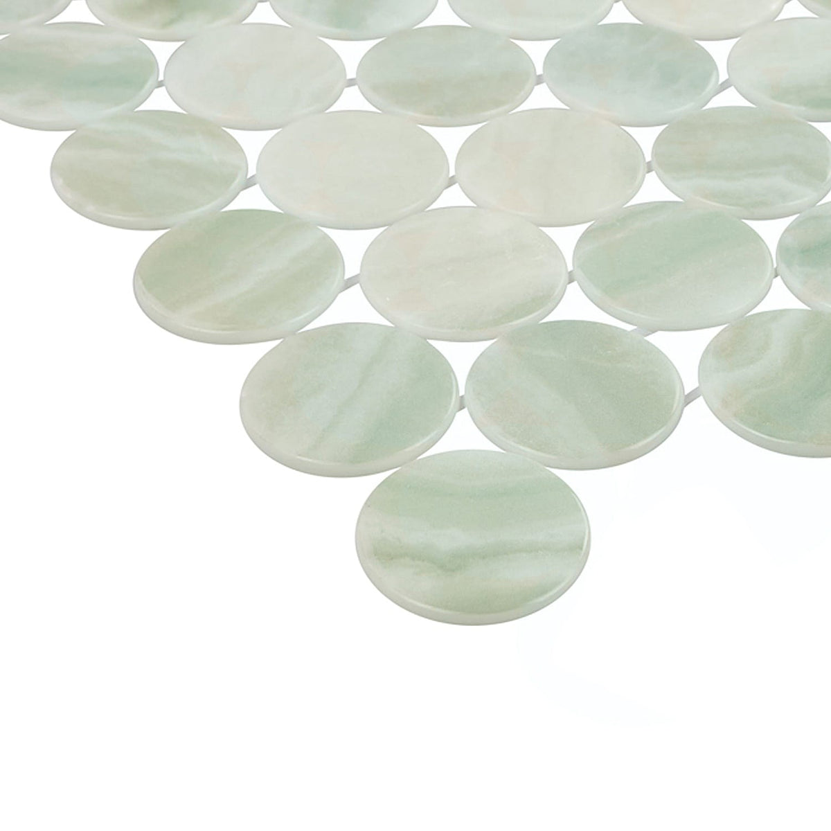Kotilo Jingle 2-Inch Round Recycled Glass Mosaic Tile Euro Glass