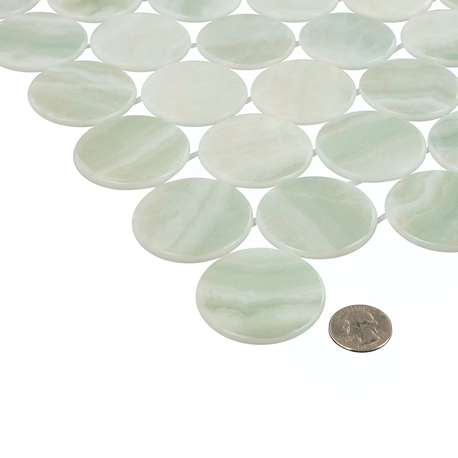 Kotilo Jingle 2-Inch Round Recycled Glass Mosaic Tile Euro Glass