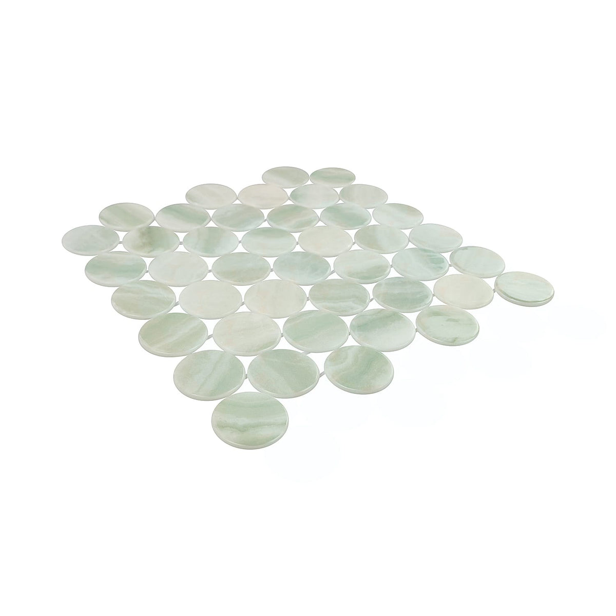 Kotilo Jingle 2-Inch Round Recycled Glass Mosaic Tile Euro Glass