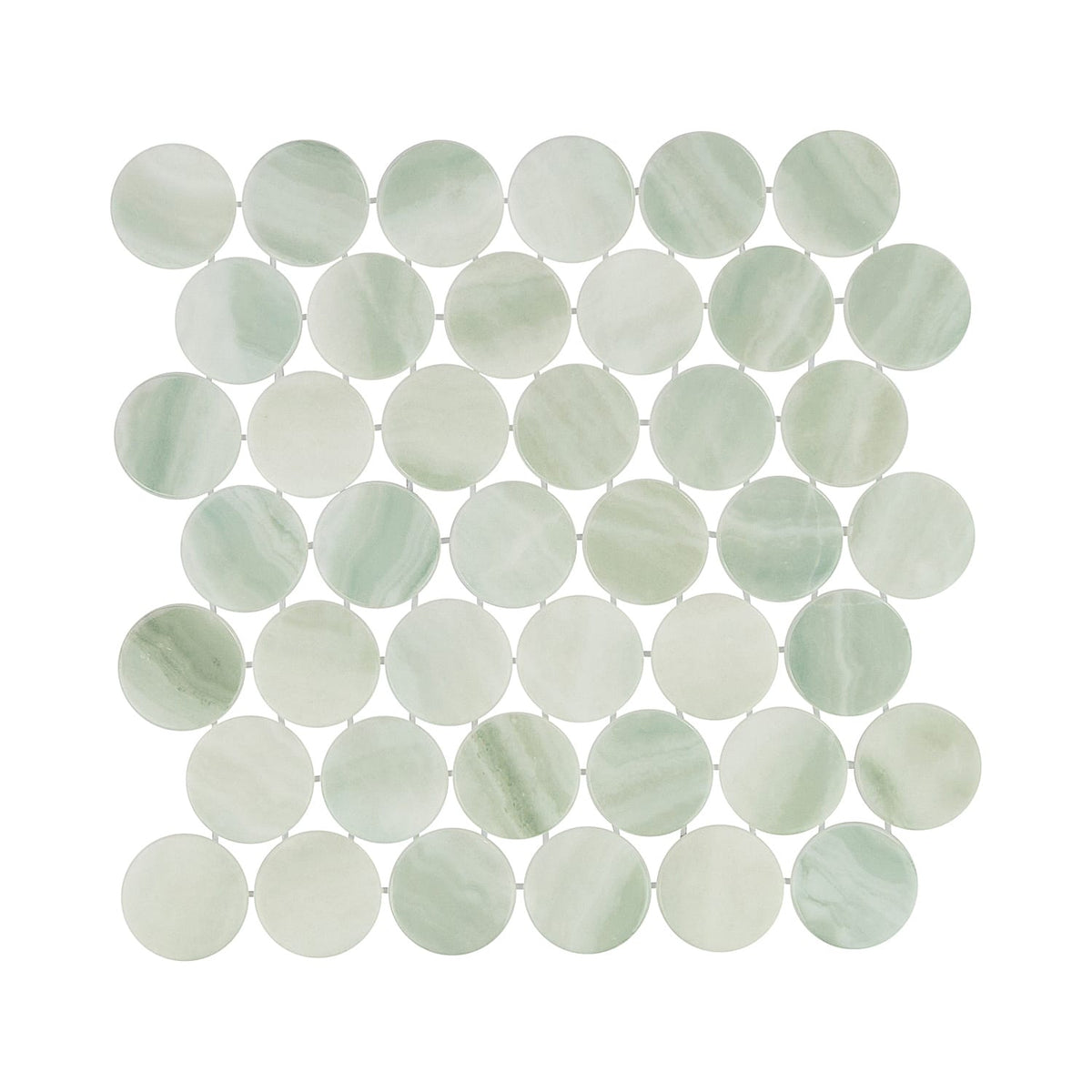 Kotilo Jingle 2-Inch Round Recycled Glass Mosaic Tile Euro Glass