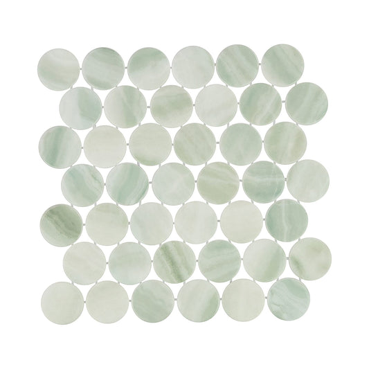 Kotilo Jingle 2-Inch Round Recycled Glass Mosaic Tile Euro Glass