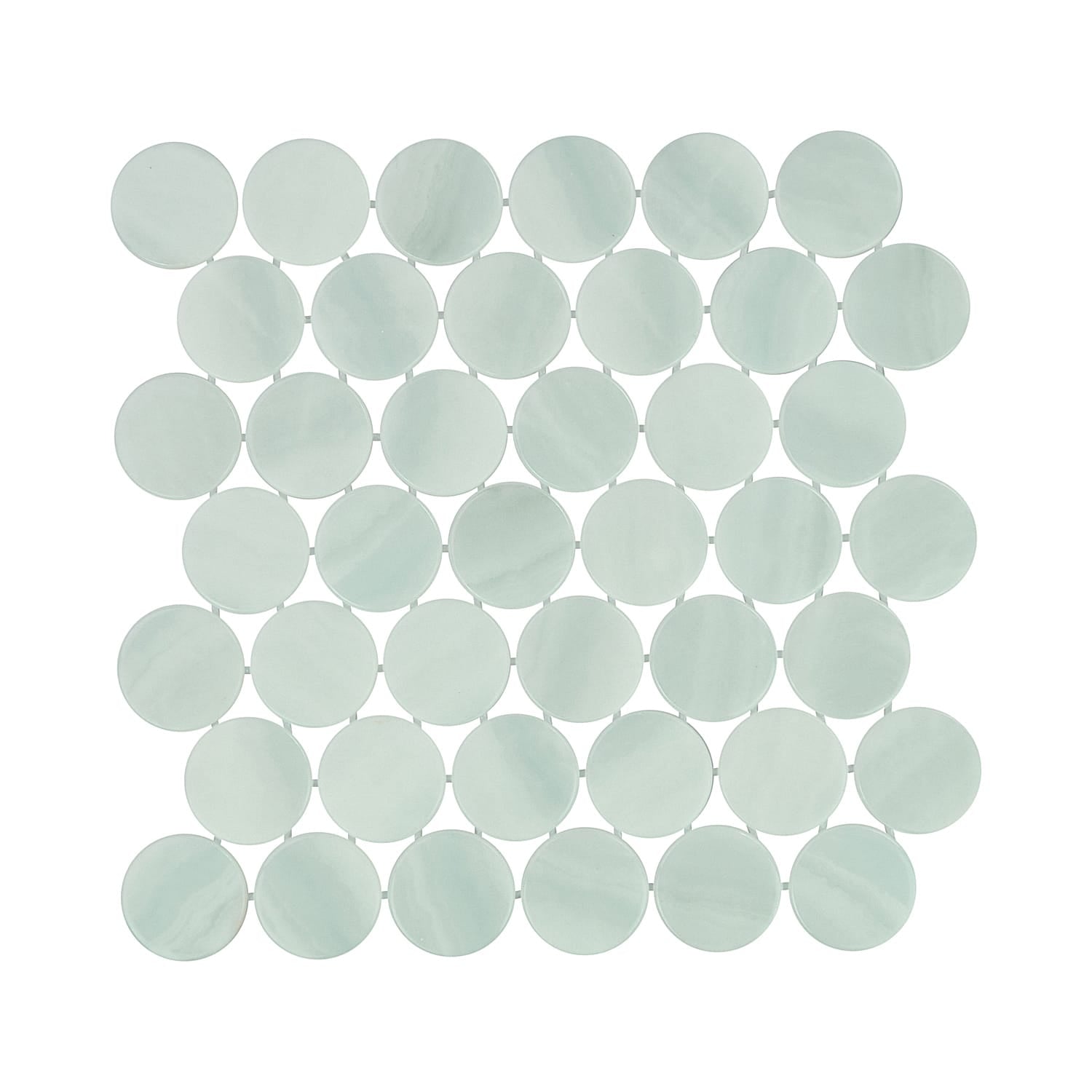 Kotilo Limpet 2-Inch Round Recycled Glass Mosaic Tile Euro Glass
