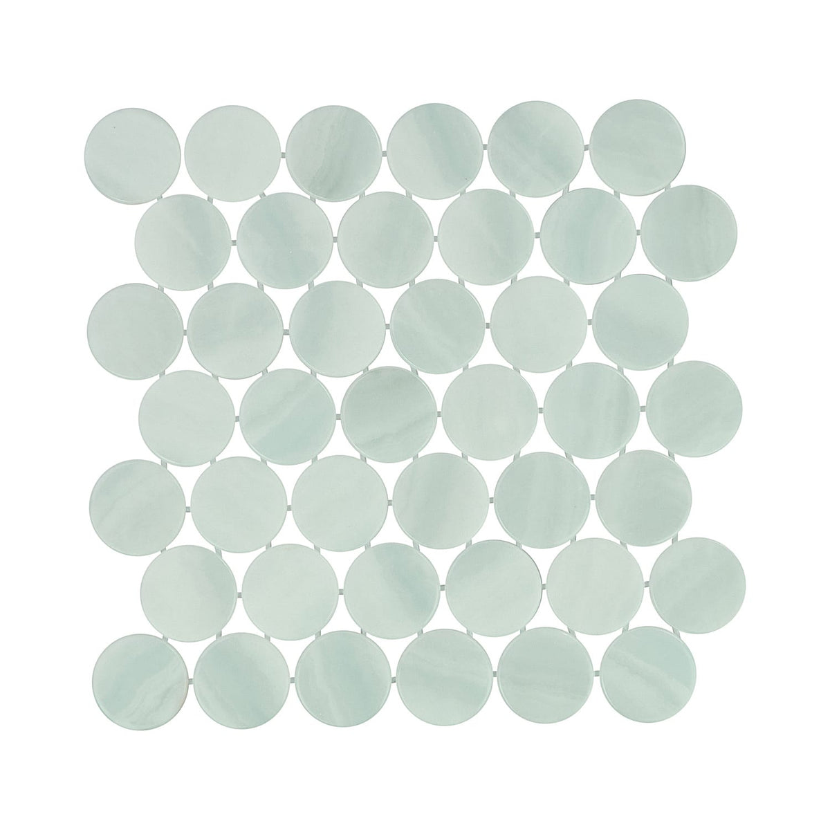 Kotilo Limpet 2-Inch Round Recycled Glass Mosaic Tile Euro Glass
