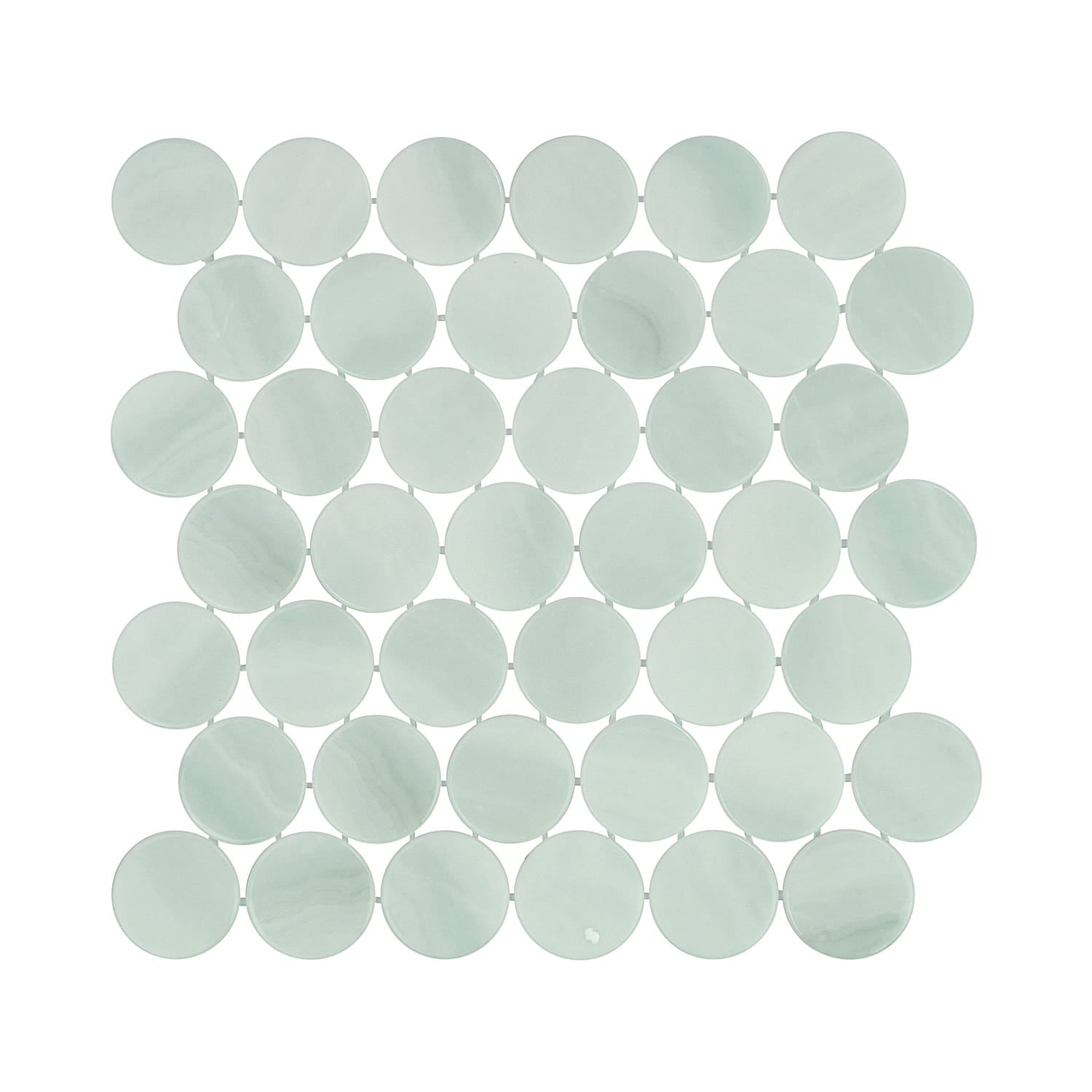 Kotilo Limpet 2-Inch Round Recycled Glass Mosaic Tile Euro Glass
