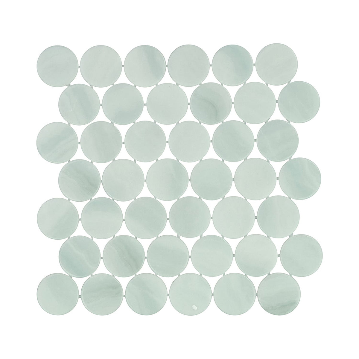 Kotilo Limpet 2-Inch Round Recycled Glass Mosaic Tile Euro Glass