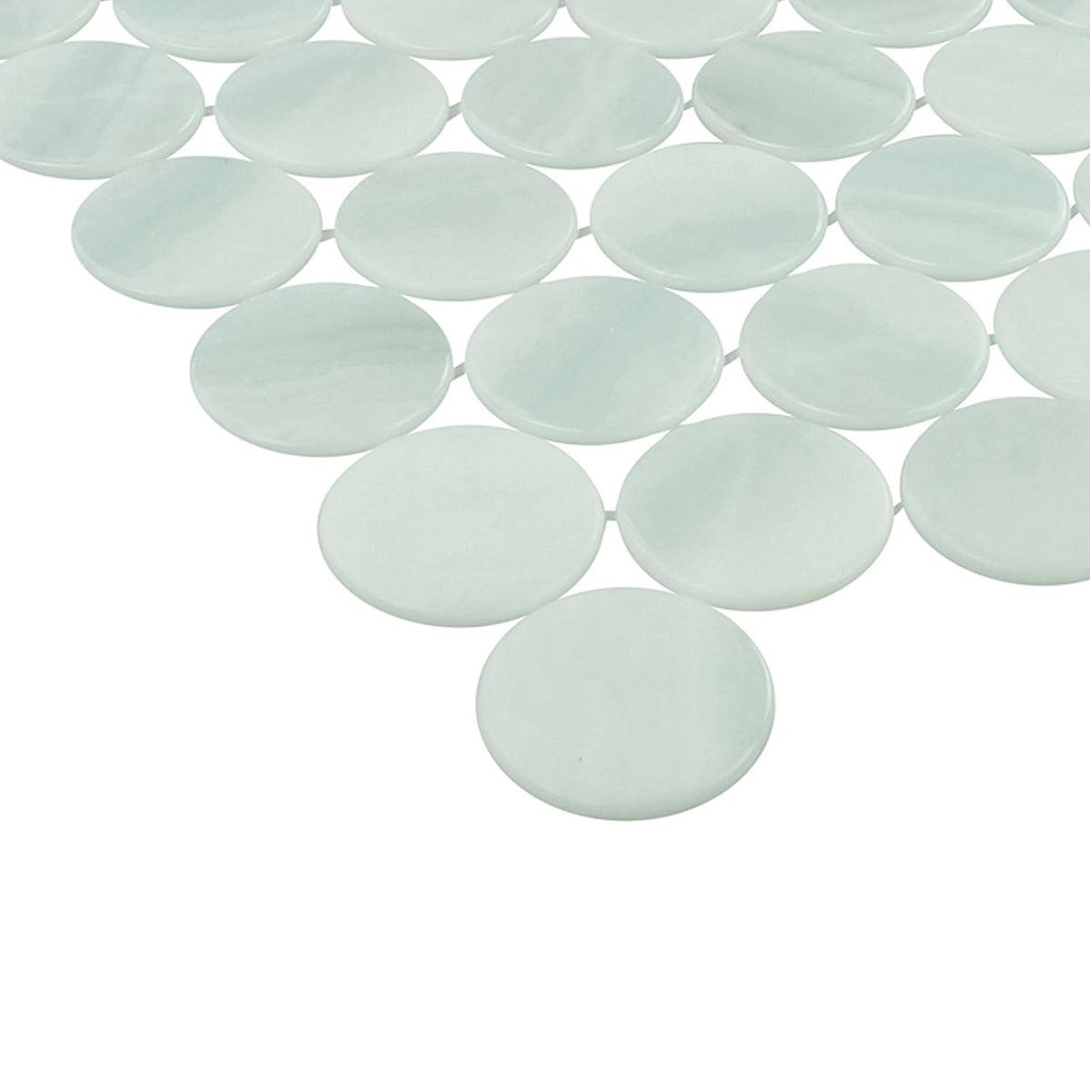 Kotilo Limpet 2-Inch Round Recycled Glass Mosaic Tile Euro Glass