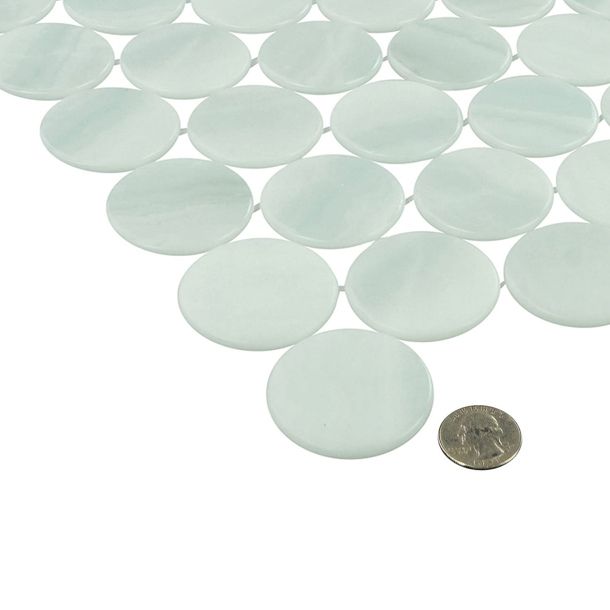 Kotilo Limpet 2-Inch Round Recycled Glass Mosaic Tile Euro Glass