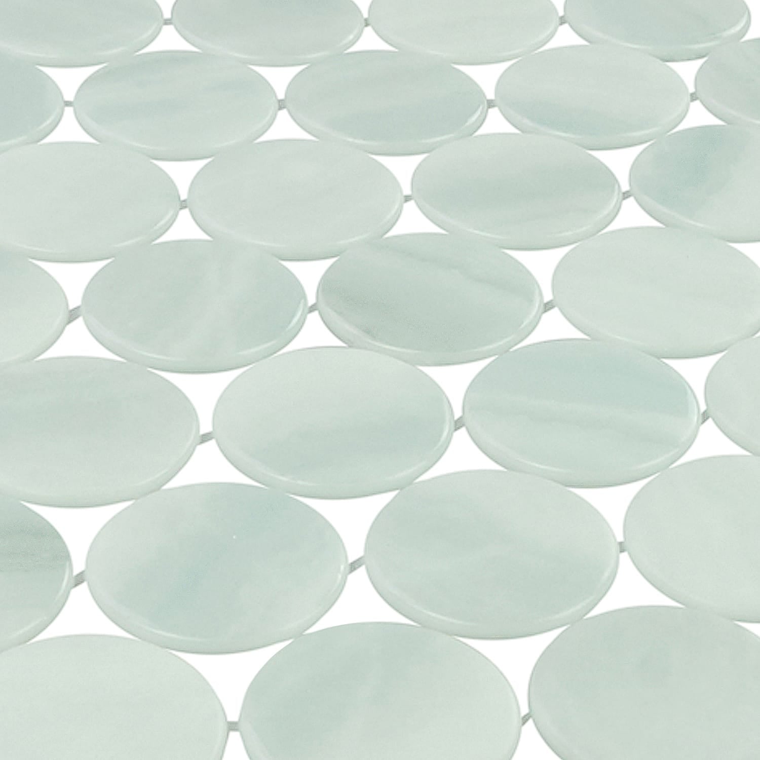 Kotilo Limpet 2-Inch Round Recycled Glass Mosaic Tile Euro Glass