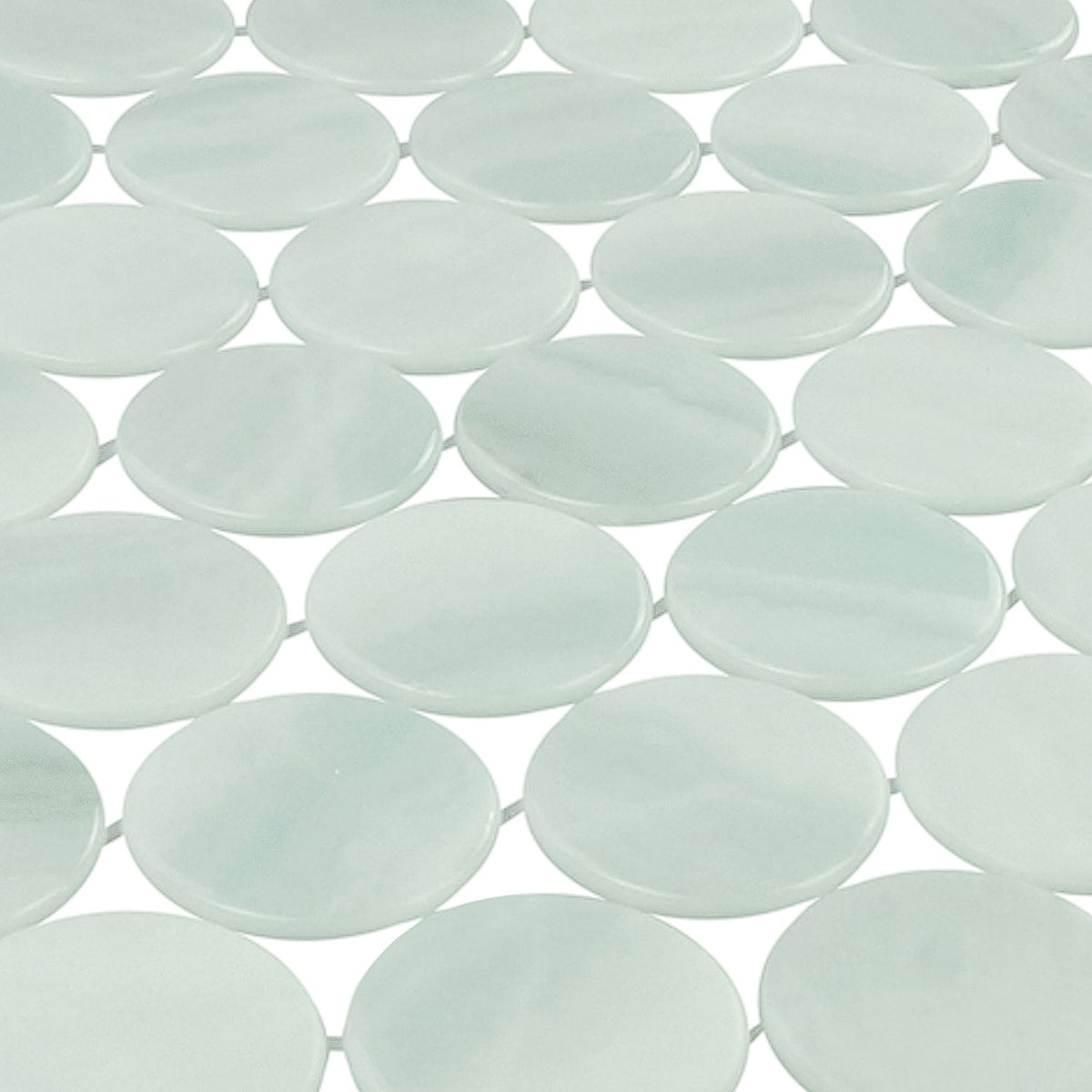 Kotilo Limpet 2-Inch Round Recycled Glass Mosaic Tile Euro Glass