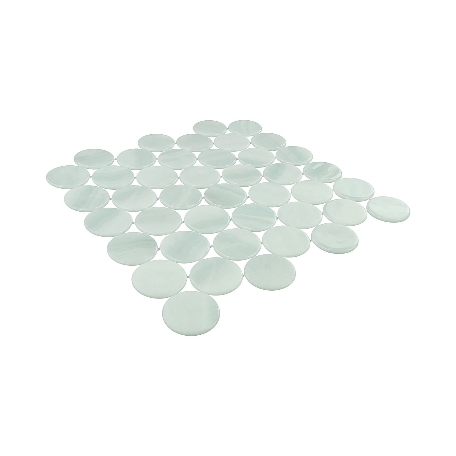 Kotilo Limpet 2-Inch Round Recycled Glass Mosaic Tile Euro Glass