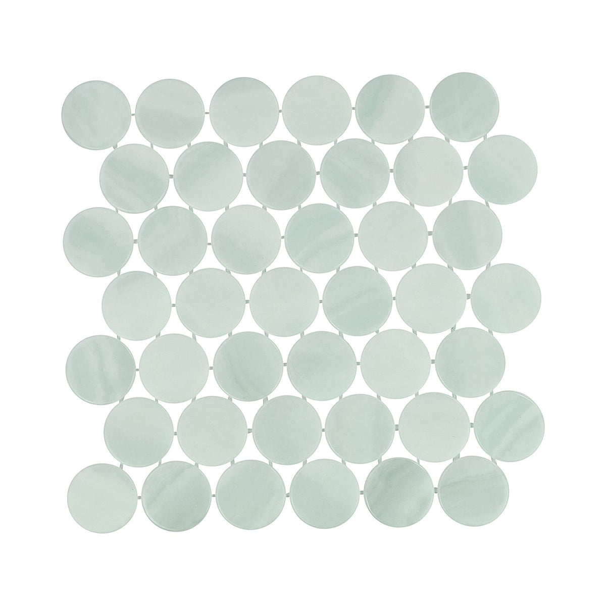 Kotilo Limpet 2-Inch Round Recycled Glass Mosaic Tile Euro Glass