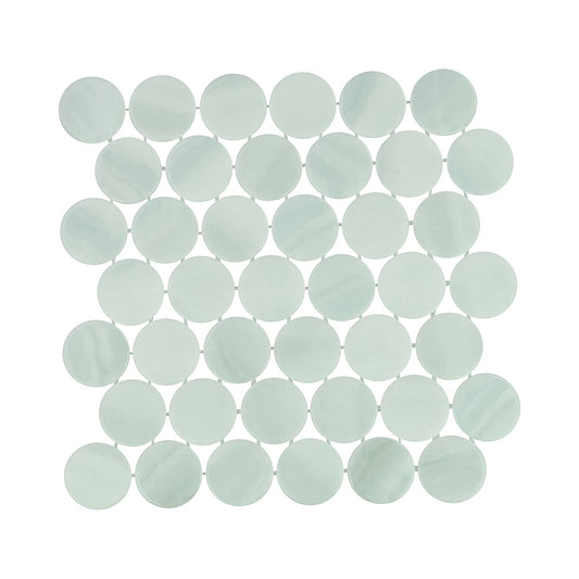 Kotilo Limpet 2-Inch Round Recycled Glass Mosaic Tile Euro Glass