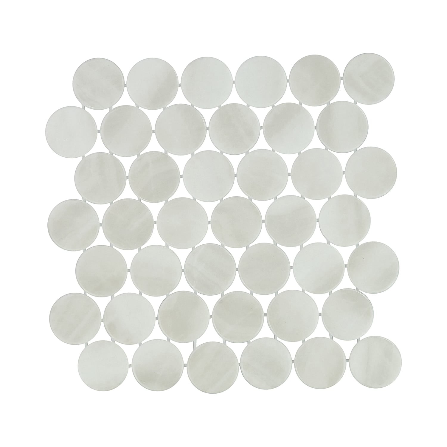 Kotilo Lino 2-Inch Round Recycled Glass Mosaic Tile Euro Glass