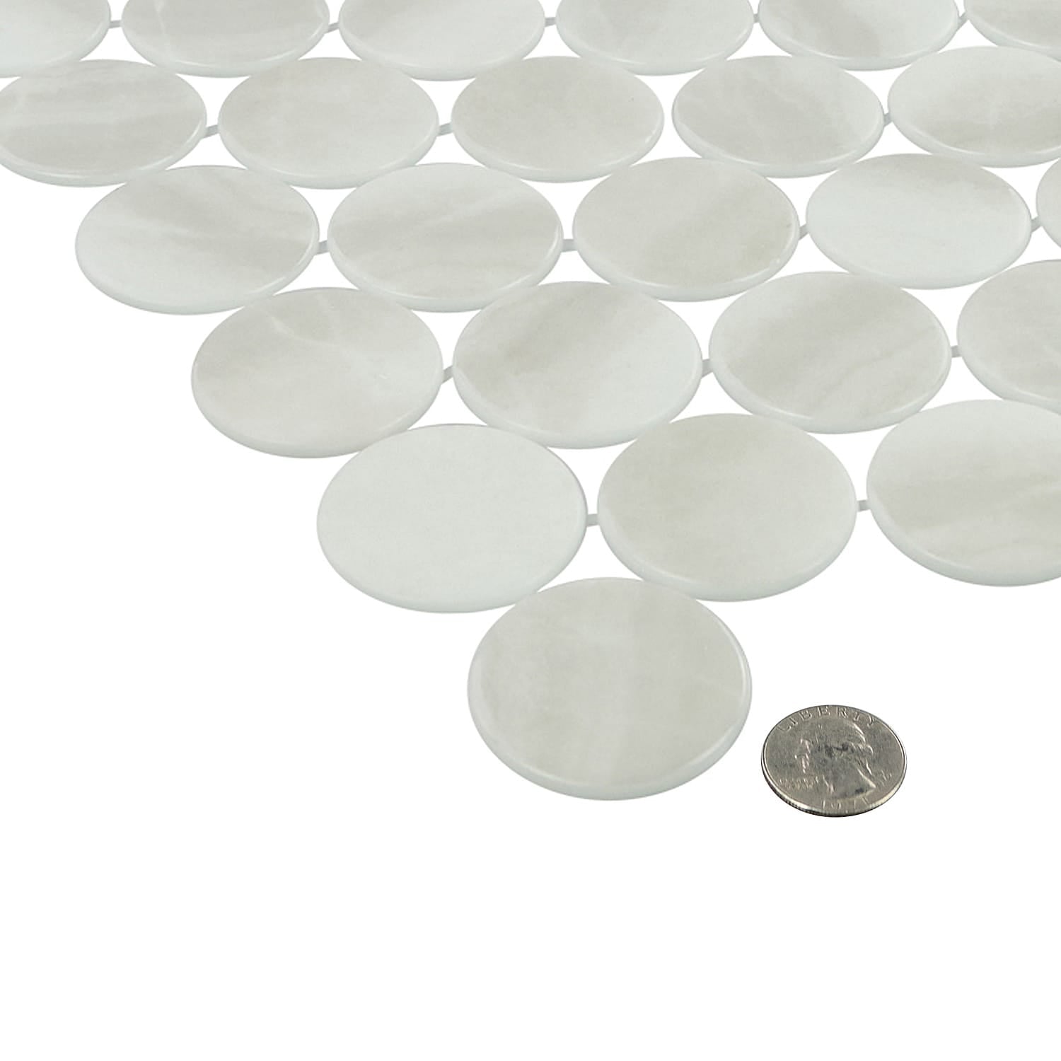 Kotilo Lino 2-Inch Round Recycled Glass Mosaic Tile Euro Glass