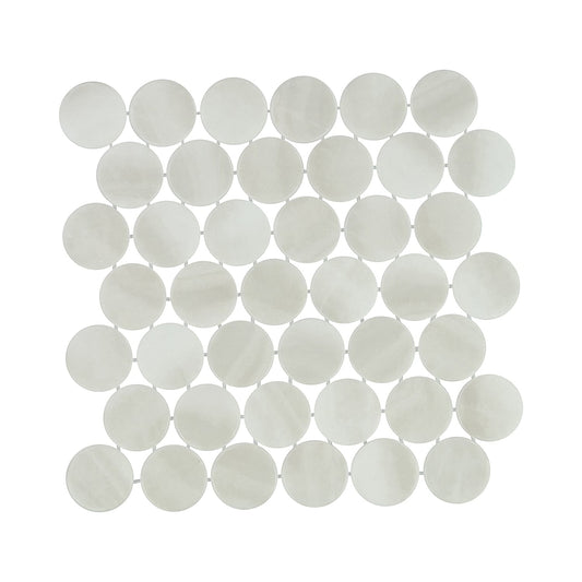 Kotilo Lino 2-Inch Round Recycled Glass Mosaic Tile Euro Glass
