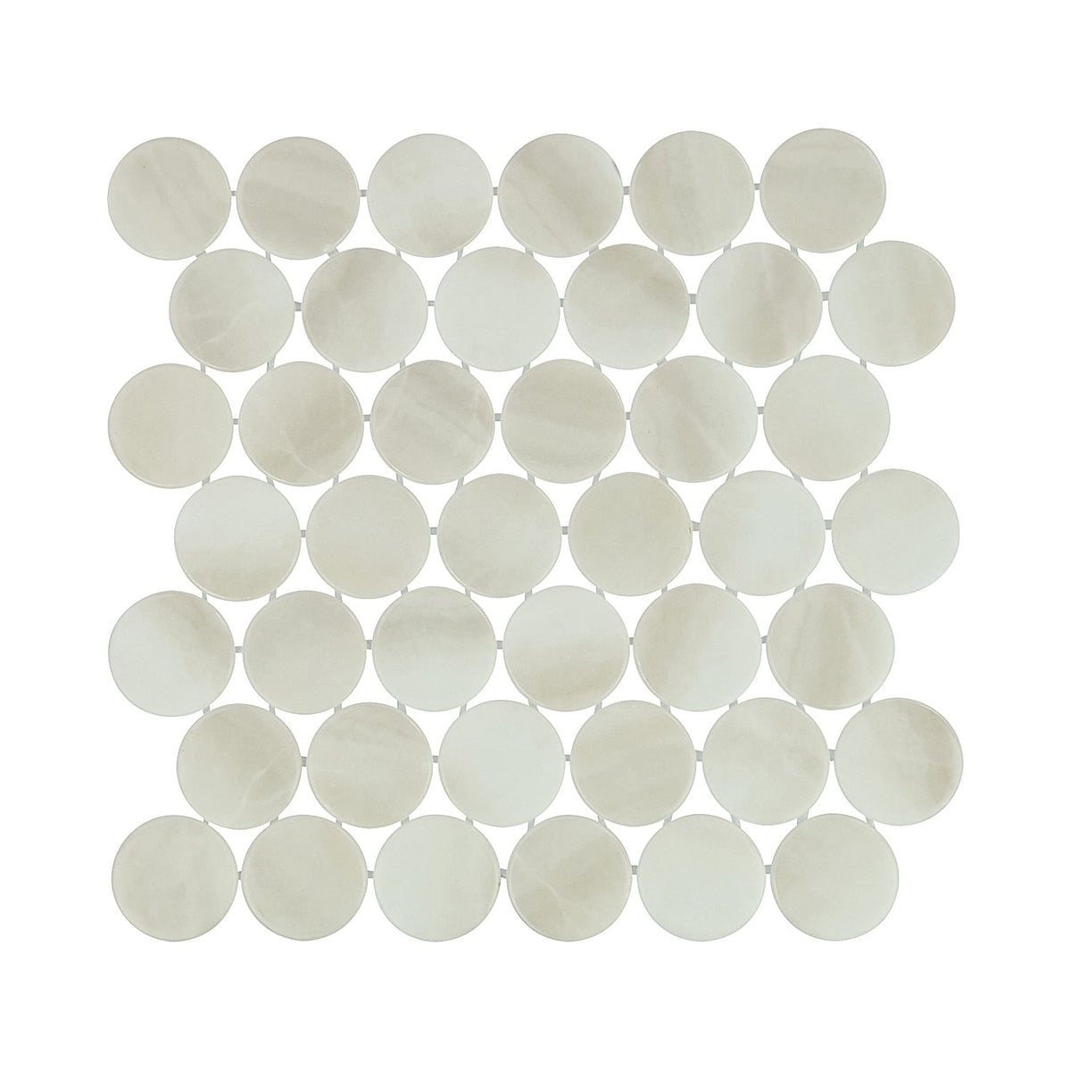 Kotilo Moonshell 2-Inch Round Recycled Glass Mosaic Tile Euro Glass
