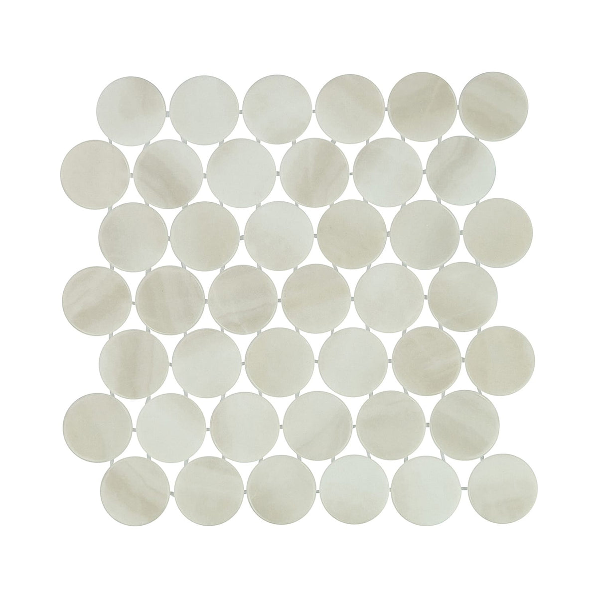 Kotilo Moonshell 2-Inch Round Recycled Glass Mosaic Tile Euro Glass
