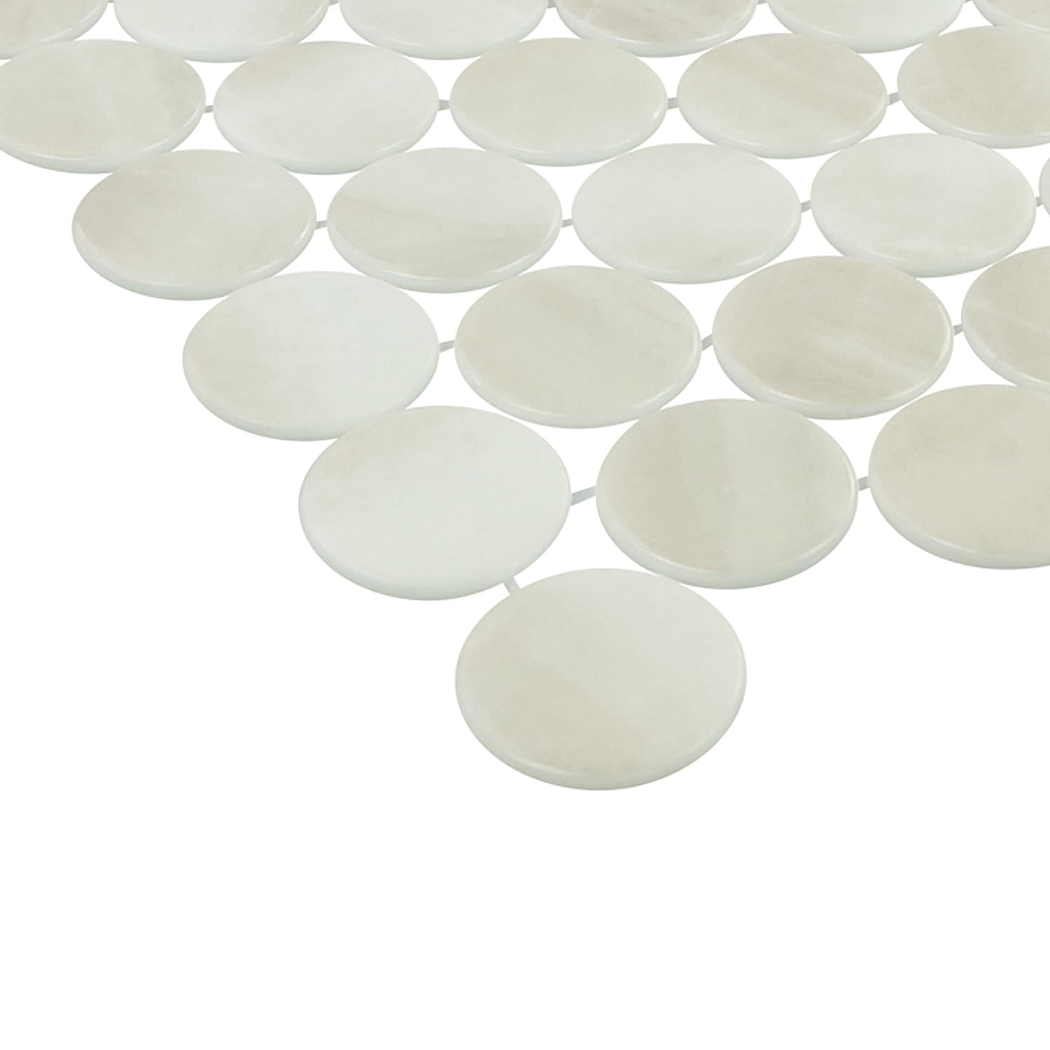 Kotilo Moonshell 2-Inch Round Recycled Glass Mosaic Tile Euro Glass