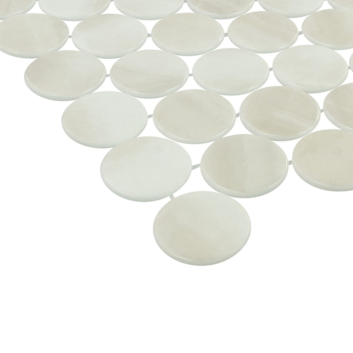 Kotilo Moonshell 2-Inch Round Recycled Glass Mosaic Tile Euro Glass
