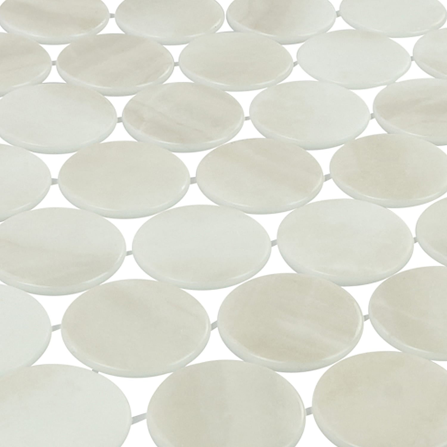 Kotilo Moonshell 2-Inch Round Recycled Glass Mosaic Tile Euro Glass