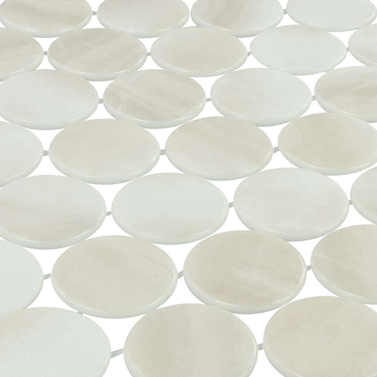 Kotilo Moonshell 2-Inch Round Recycled Glass Mosaic Tile Euro Glass