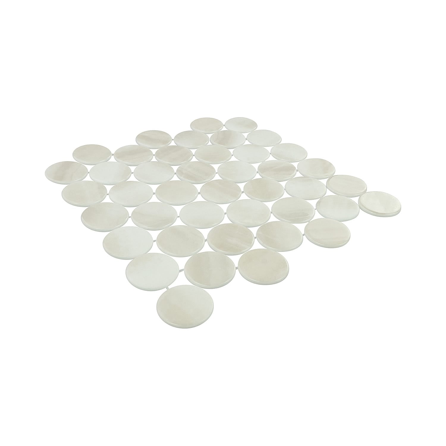 Kotilo Moonshell 2-Inch Round Recycled Glass Mosaic Tile Euro Glass