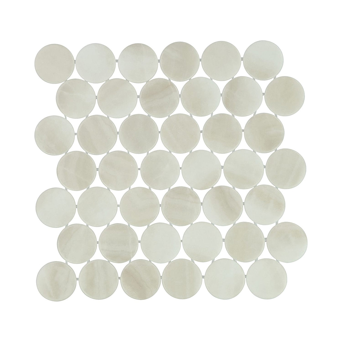 Kotilo Moonshell 2-Inch Round Recycled Glass Mosaic Tile Euro Glass