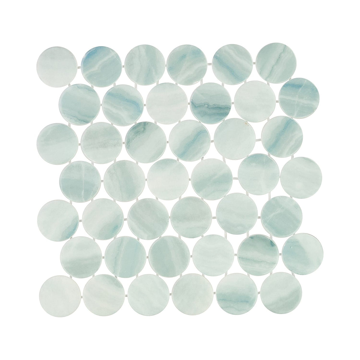 Kotilo Velella 2-Inch Round Recycled Glass Mosaic Tile Euro Glass