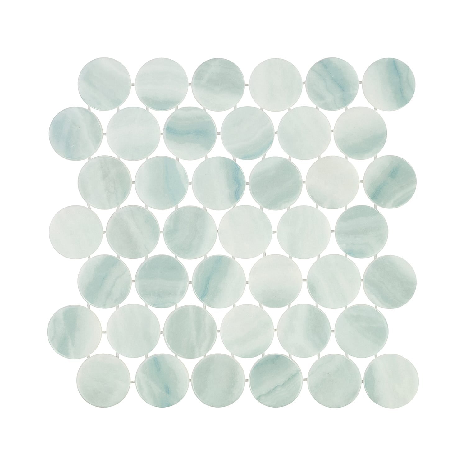 Kotilo Velella 2-Inch Round Recycled Glass Mosaic Tile Euro Glass