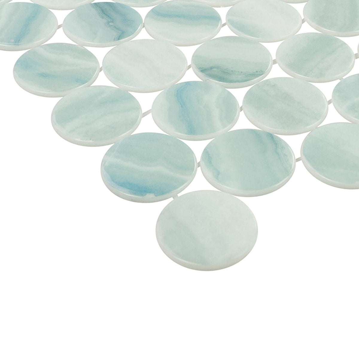 Kotilo Velella 2-Inch Round Recycled Glass Mosaic Tile Euro Glass