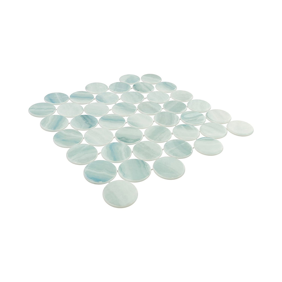 Kotilo Velella 2-Inch Round Recycled Glass Mosaic Tile Euro Glass