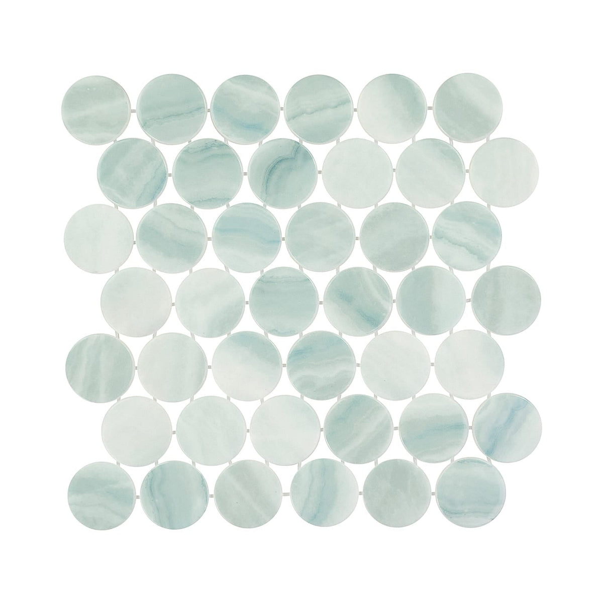 Kotilo Velella 2-Inch Round Recycled Glass Mosaic Tile Euro Glass