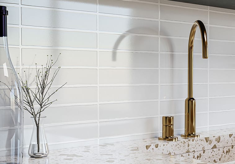 Kroma Otherworld White 2x10 Glossy Ceramic Tile Euro Glass