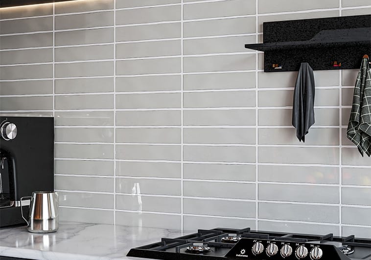 Kroma Starlight Grey 2x10 Glossy Ceramic Tile Euro Glass