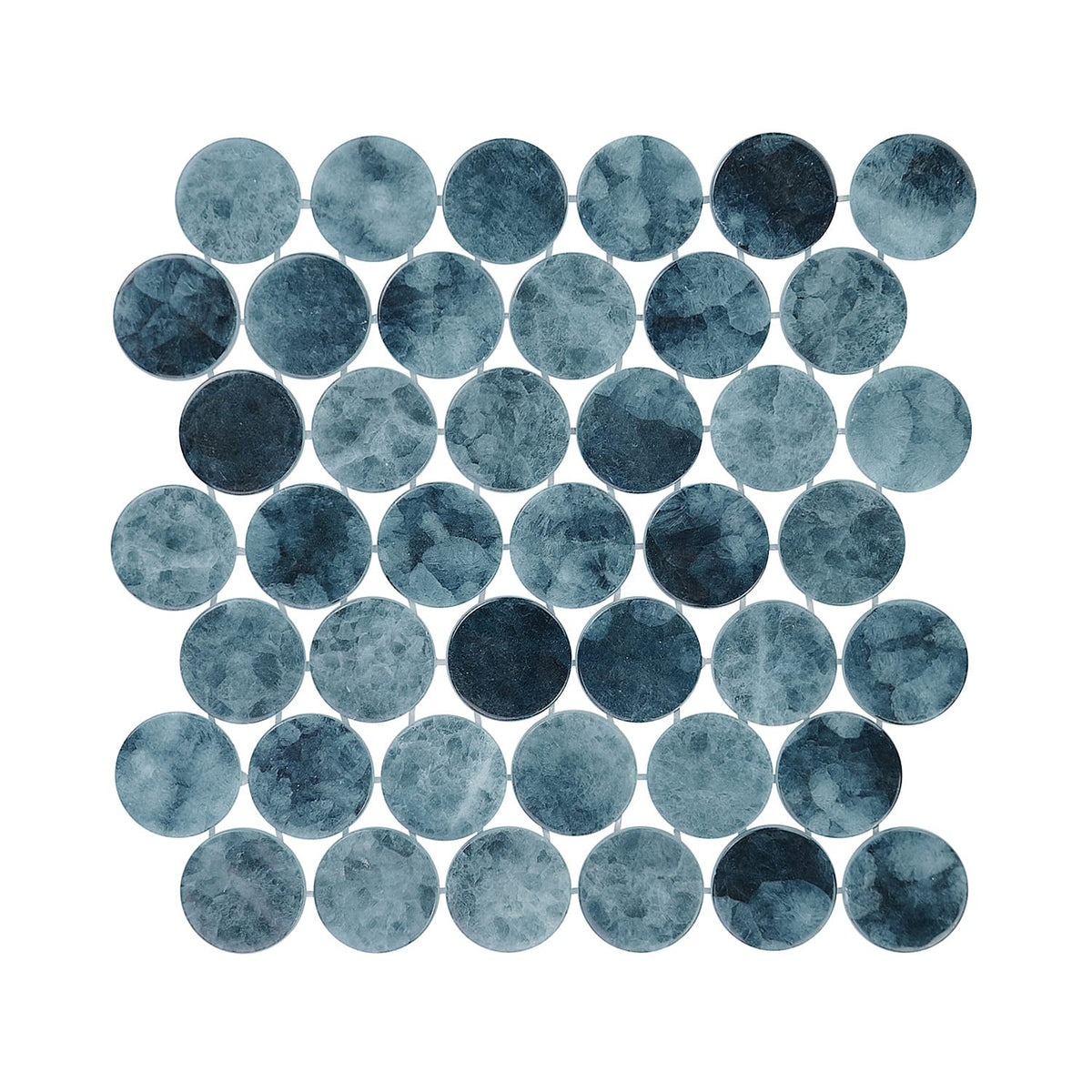 Kumo Aizo 2-Inch Round Recycled Glass Mosaic Tile Euro Glass
