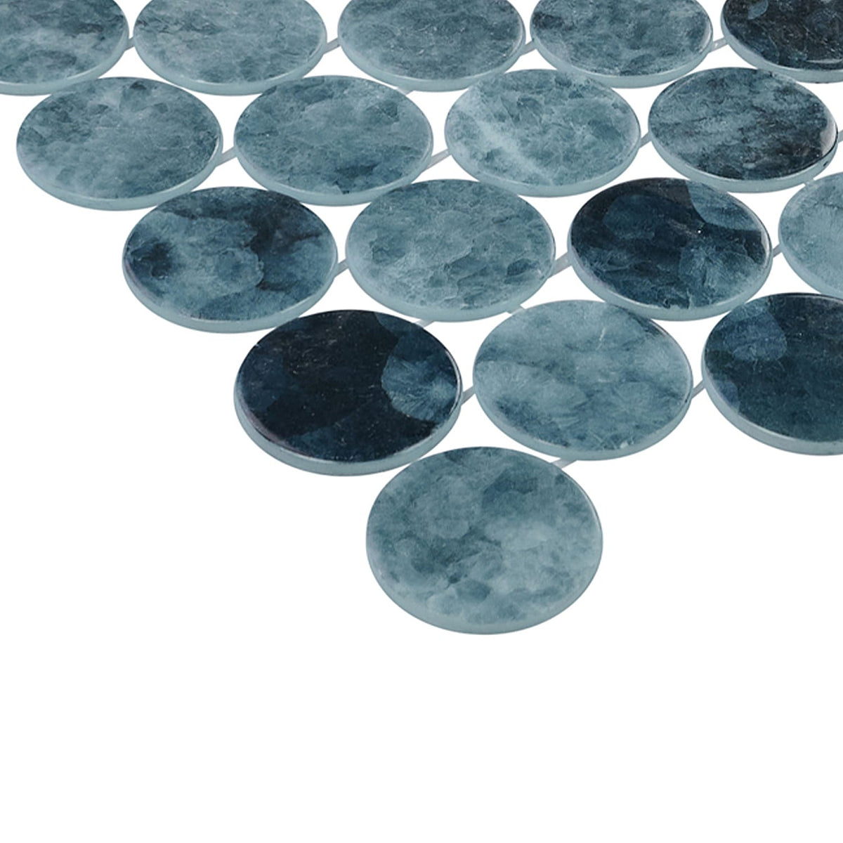 Kumo Aizo 2-Inch Round Recycled Glass Mosaic Tile Euro Glass