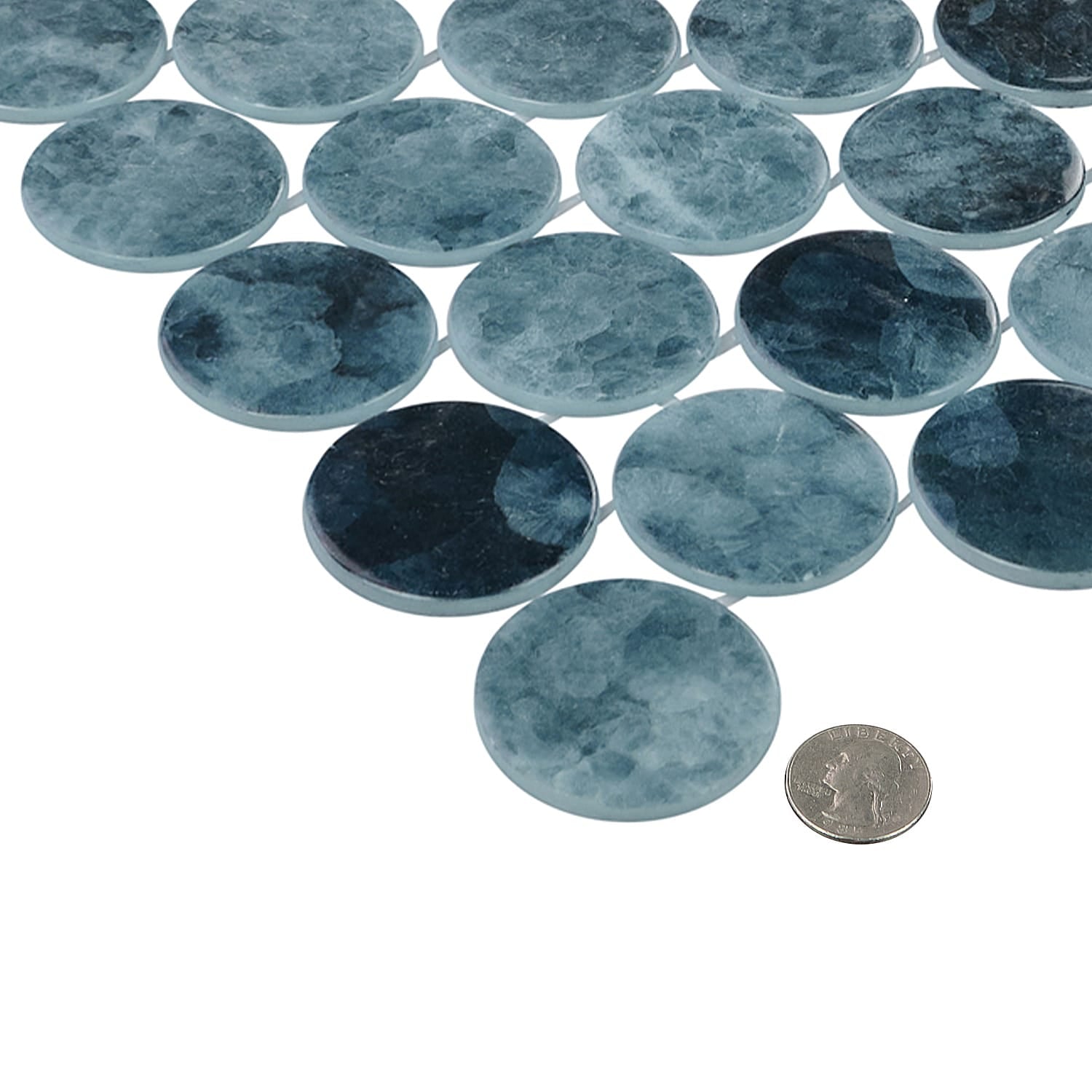 Kumo Aizo 2-Inch Round Recycled Glass Mosaic Tile Euro Glass