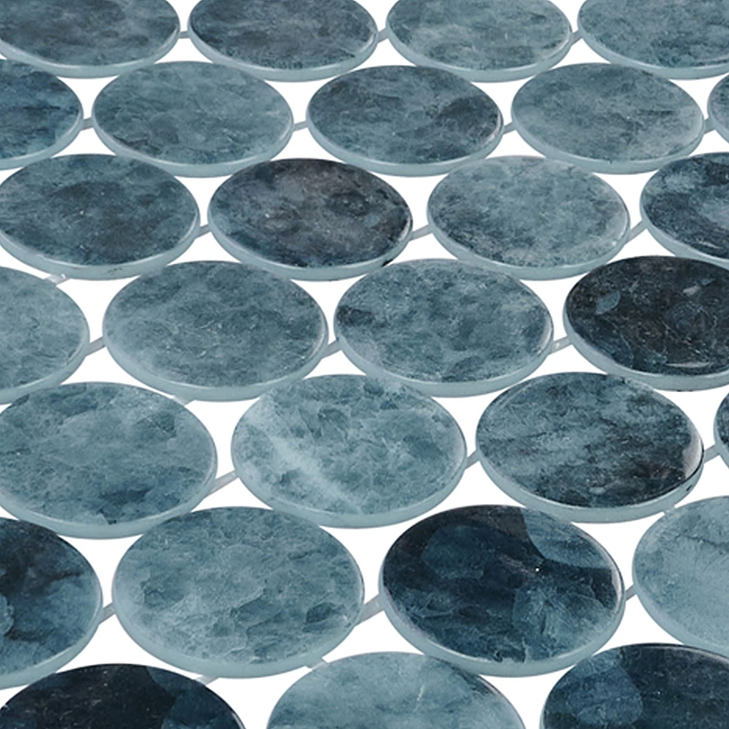Kumo Aizo 2-Inch Round Recycled Glass Mosaic Tile Euro Glass