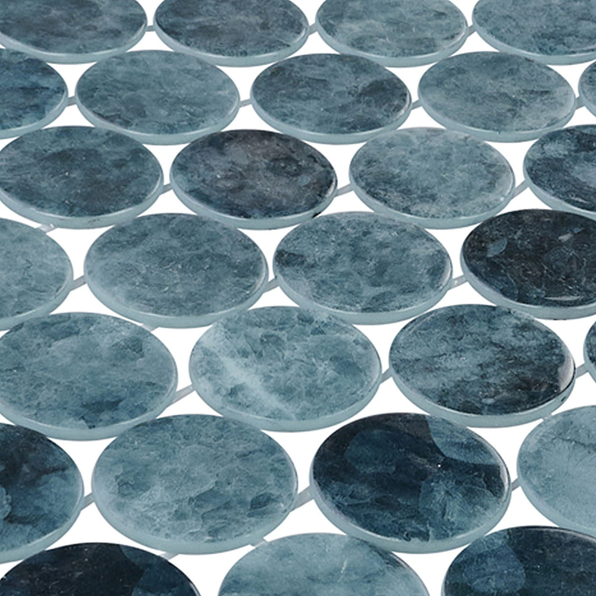 Kumo Aizo 2-Inch Round Recycled Glass Mosaic Tile Euro Glass