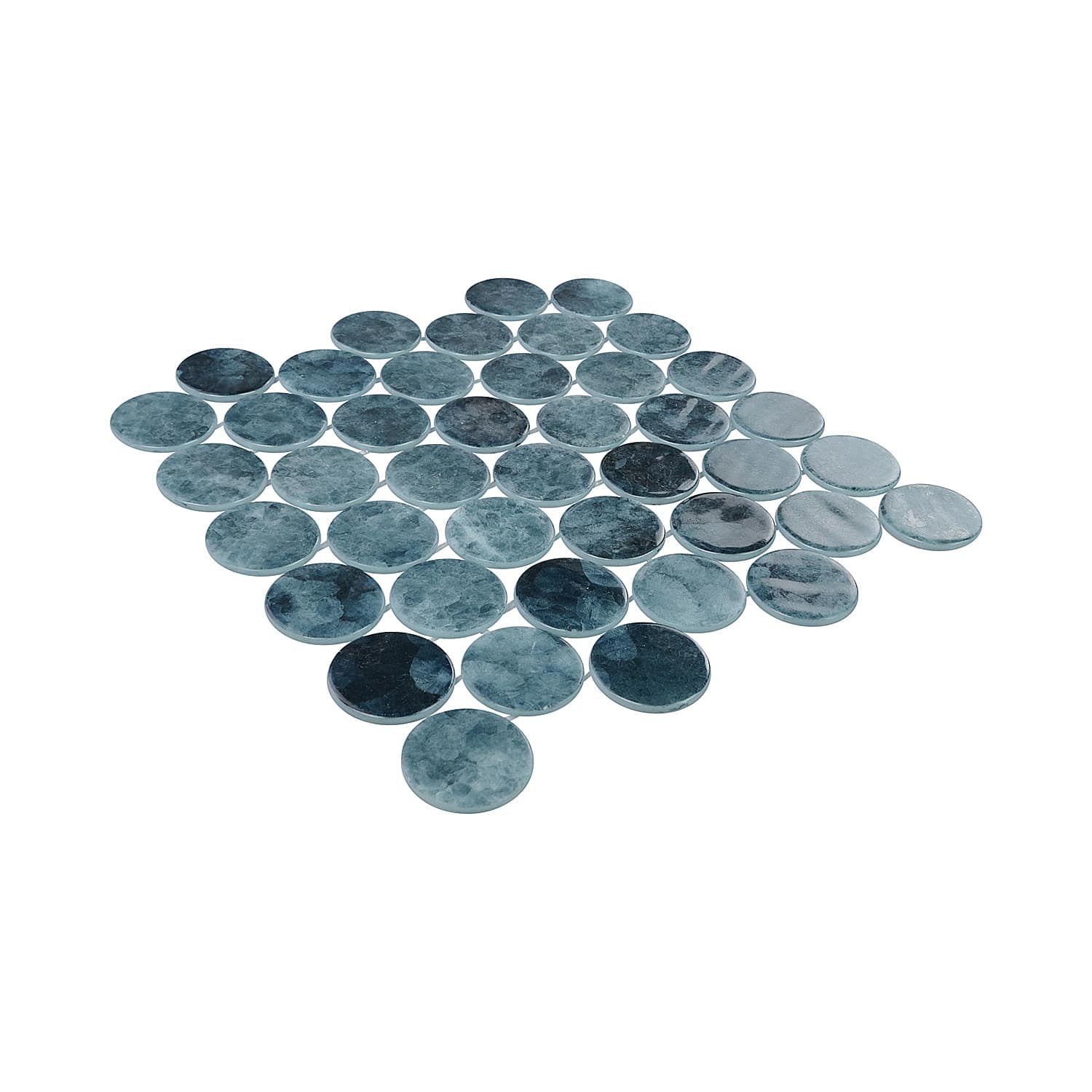 Kumo Aizo 2-Inch Round Recycled Glass Mosaic Tile Euro Glass